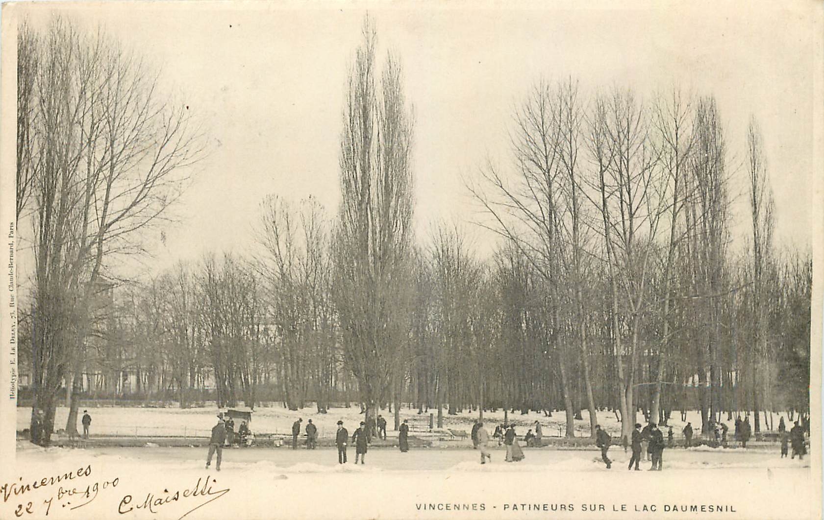 Vincennes - Patineurs sur le lac Daumesnil — E. Le Drevy, 7 rue Chaud-Bernard, Paris