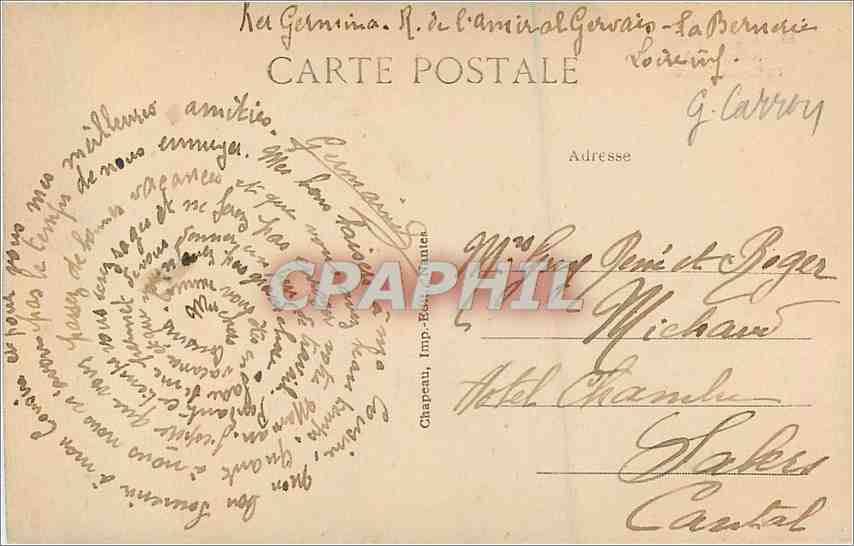 CPA La Bernerie Loire Inf La Grotte Percee  — Rückseite