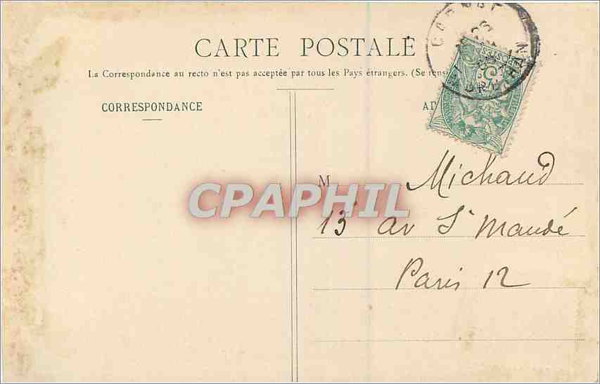 CPA Carnac Geant du Manio  — Rückseite