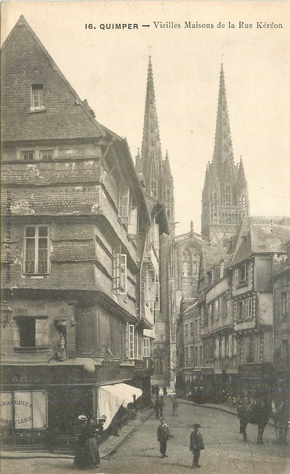 CPA Quimper Vieilles Maisons de la Rue Kereon 