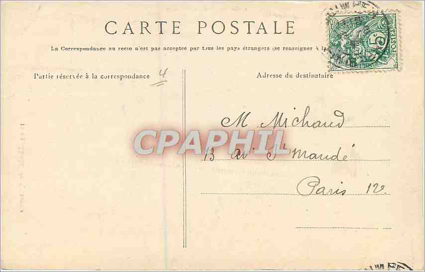 CPA Marife de Quimper Folklore — Rückseite