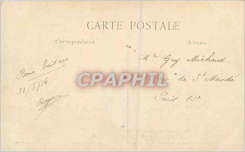 CPA Soissons Interieur de la Cathedrale apres le bombardement du 5 Fevrier  — Rückseite