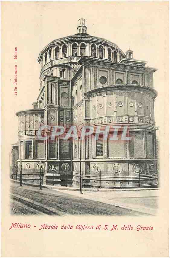 CPA Milano Abside della Chiesa di SM delle Grazie 