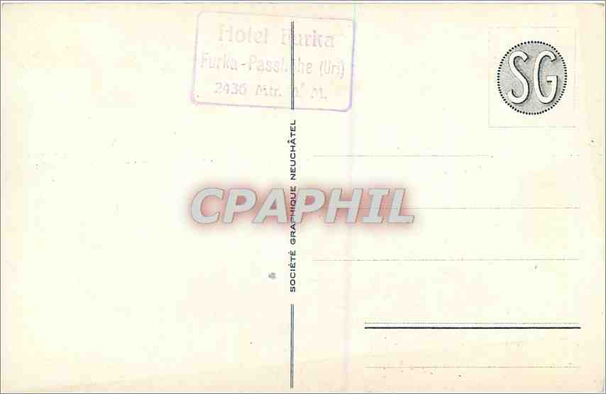 CPA Furka Passhohe Hotel Furka und Berneralpen  — Rückseite