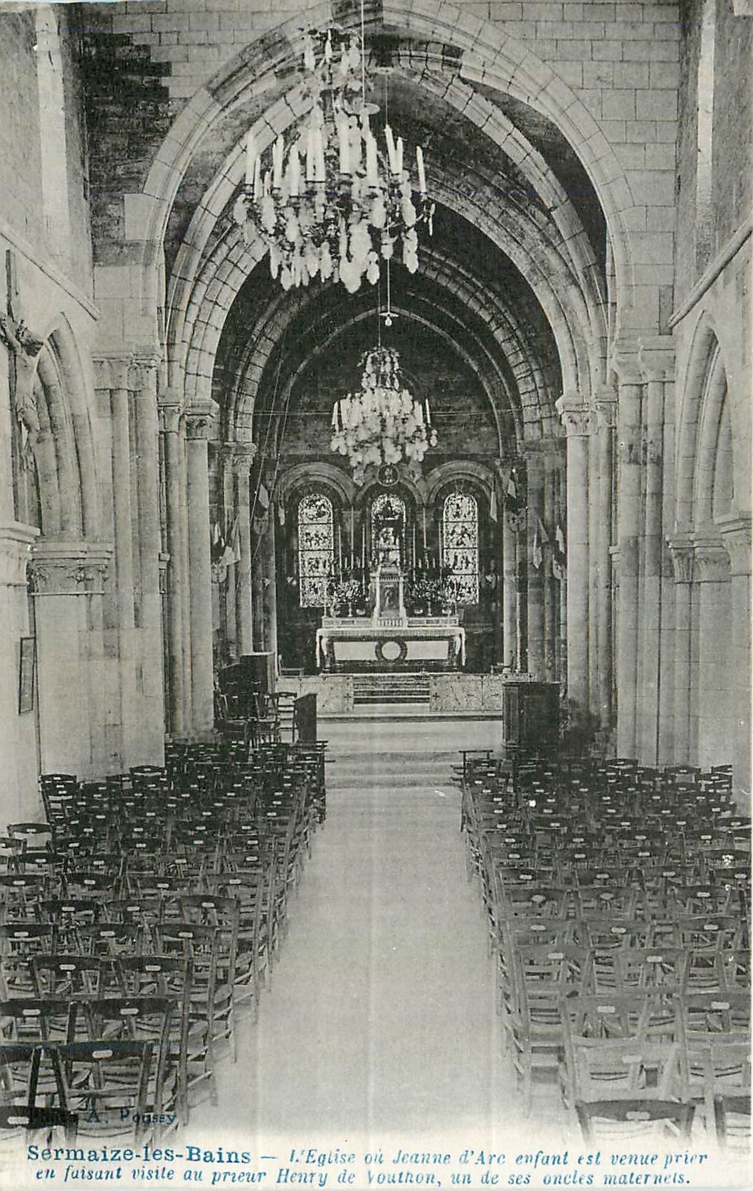 CPA Sermaize les Bains L'Eglise ou Jeaune d'Arc enfant est venue prier en fuisant visite au prieur H