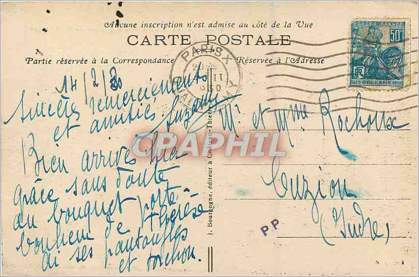 ÉPERNAY (Marne) — Vue générale du Mont Bernon — J. Boulogne, éditeur à Châlons-sur-Marne, n°69 — Rückseite