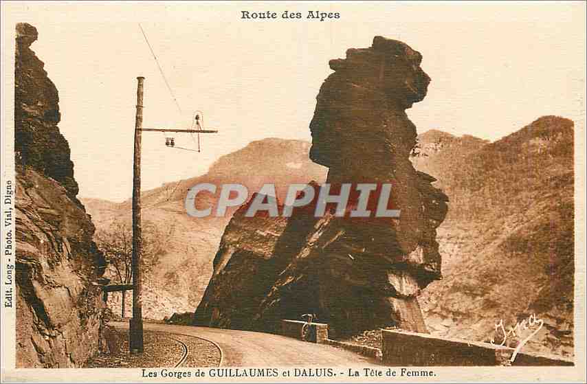 CPA Route des Alpes Les Gorges de Guillaumes et Daluis La Tete de Femme 