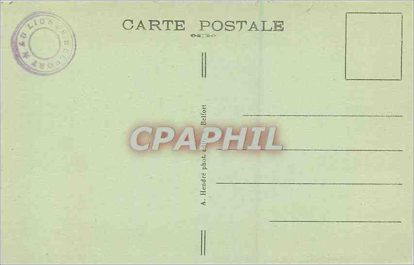 CPA Belfort Territoire Le Lion  — Verso