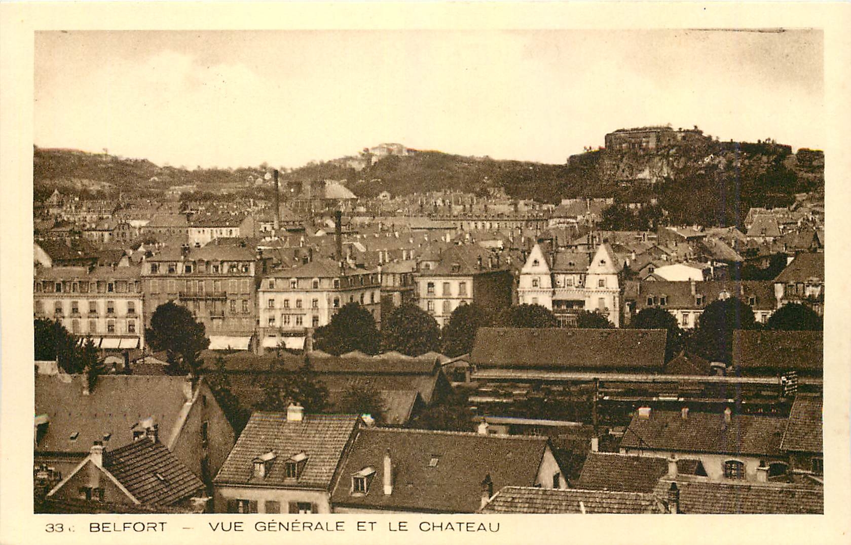 CPA Belfort Vue Generale et le Chateau 