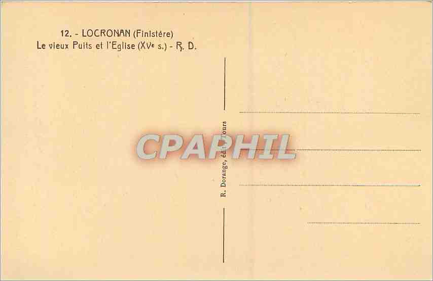 CPA Locronan Finistere Le vieux Puits et l'Eglise  — Rückseite