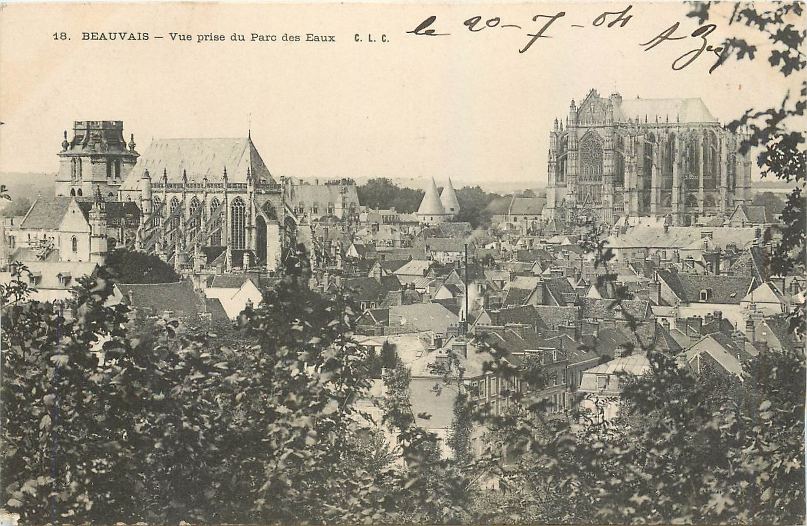 CPA Beauvais Vue prise du Parc des Eaux 