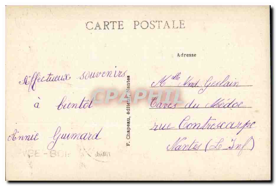 Bretagne- Petits Guerandais en Costume de Fete- CPA — Verso
