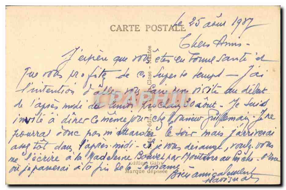 Bretagne- Jeune Fille de Carhaix- CPA — Verso