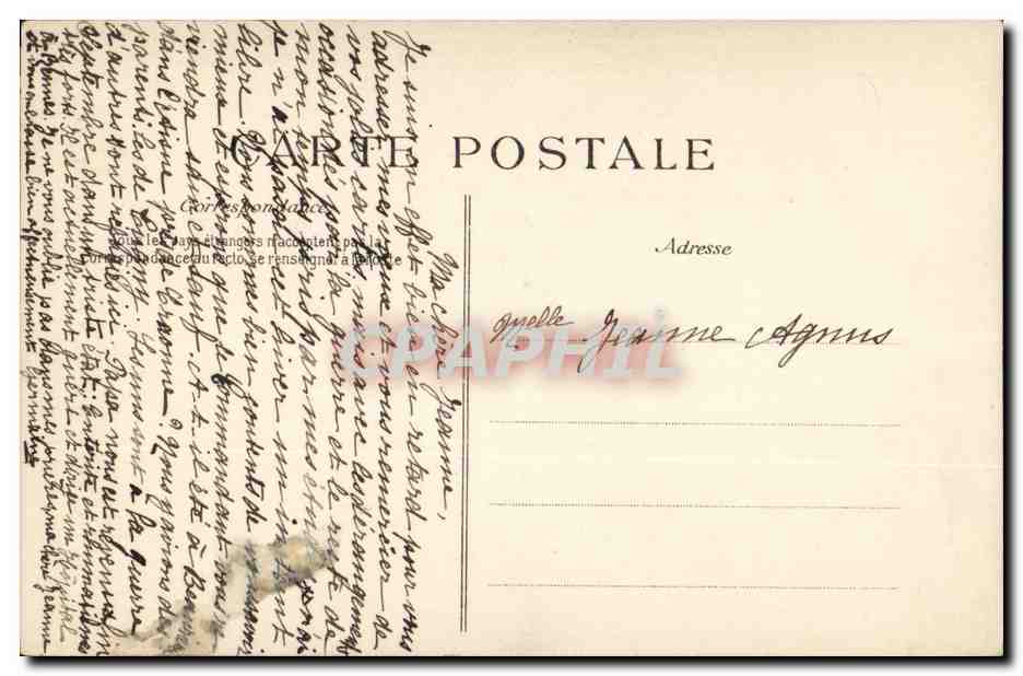Bretagne- Costumes Bretons- Interieur de Ferme- Jeune Fille de Pont-L'Abbe-CPA — Verso