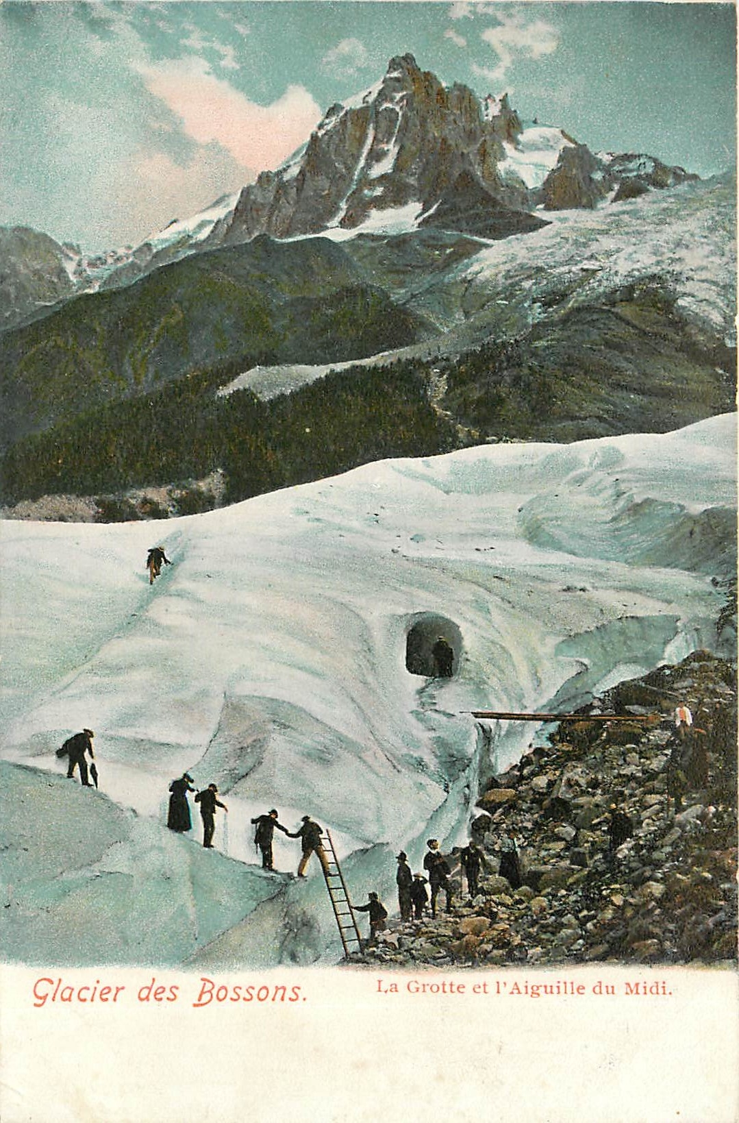 CPA Glacier des Bossons La Grotte et l'Aiguille du Midi Alpinisme