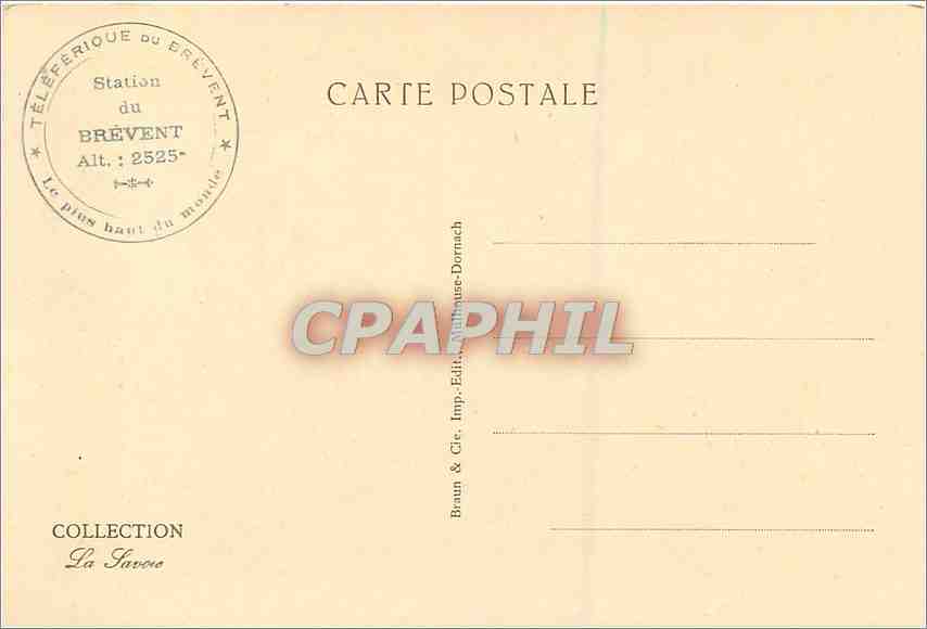 CPA Chamonix Le Sommet du Brevent et le Buet  — Verso