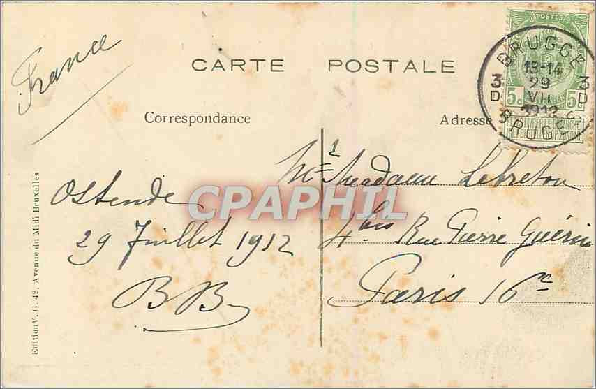 CPA Ostende Nouveau Port Bateaux — Rückseite