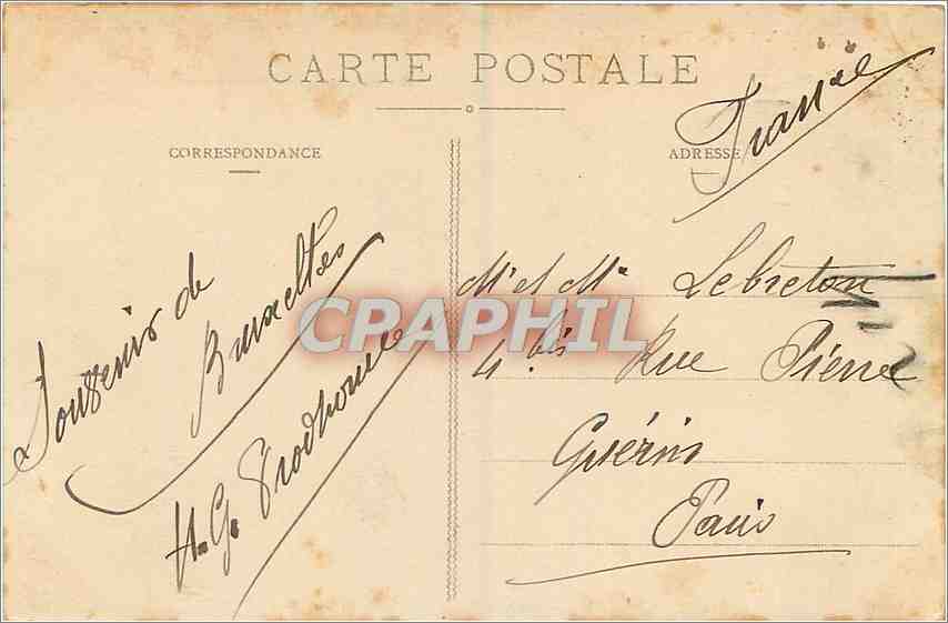 Bruxelles - Théâtre Royal de la Monnaie — éditeur Léonard & Cie, n°67 — Rückseite