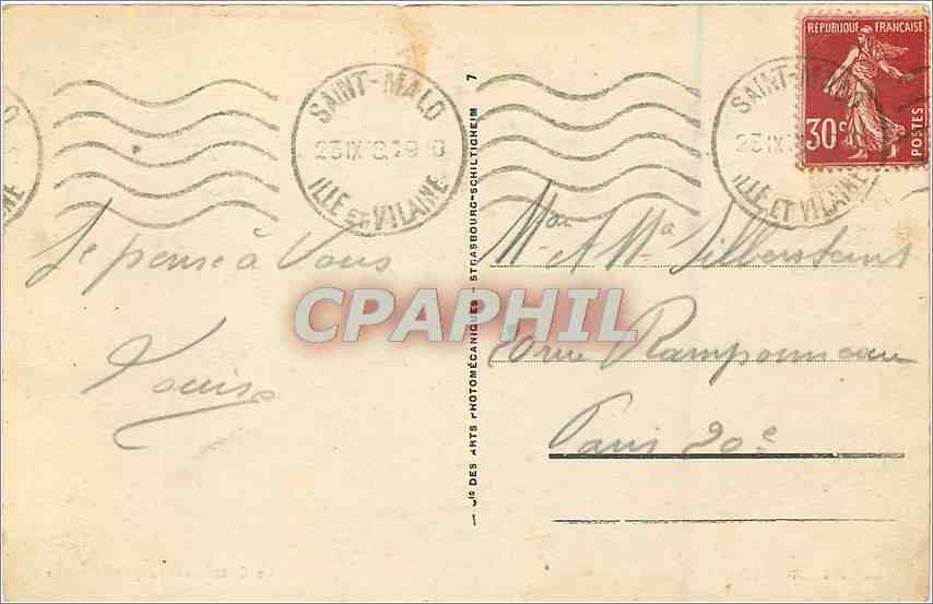 St-Malo — Le Château et la grande Plage — LL 276 — Verso