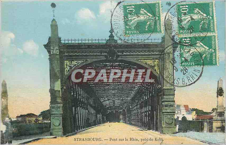 CPA Strasbourg Pont sur le Rhin pres de Kehl 
