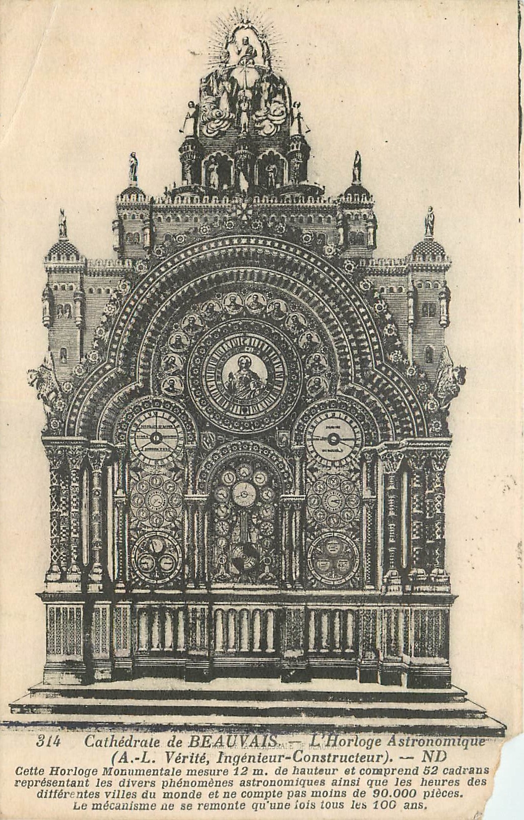 CPA Cathedrale de Beauvais L'Horloge Astronomique 