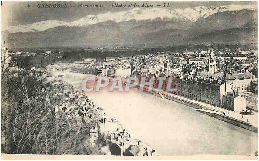 Grenoble — Panorama — L'Isère et les Alpes — LL