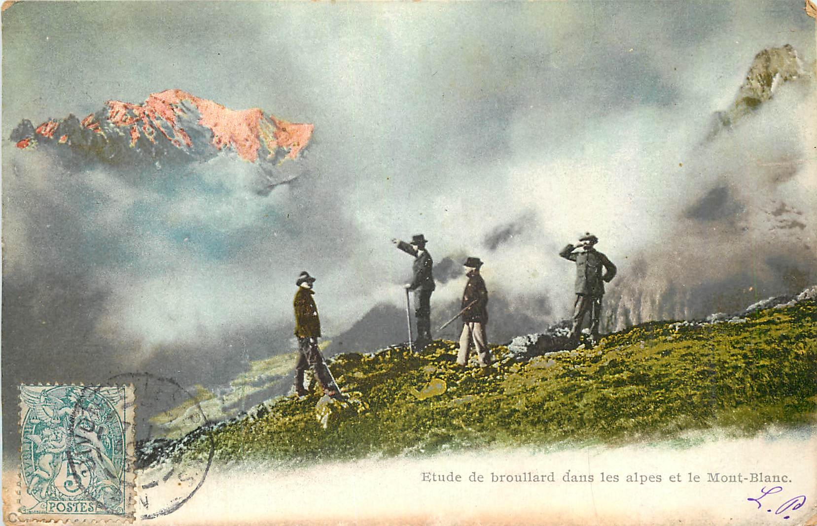 Study of fog in the Alps and Mount Blanc — L.P. — publisher not visible