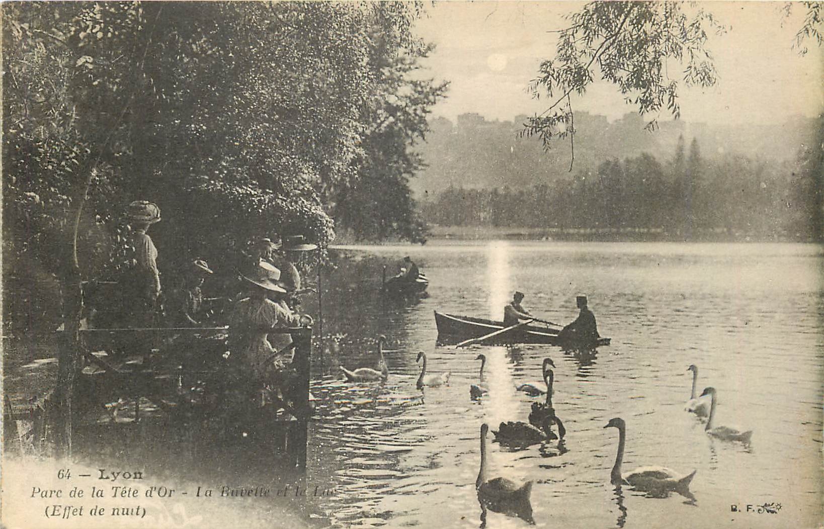 CPA Lyon Parc de la Tete d'Or La buvette et le lac Cygnes