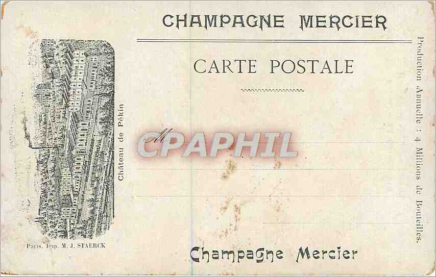 CPA Reims La Cathedrale  Château de Pekin Chine China — Verso