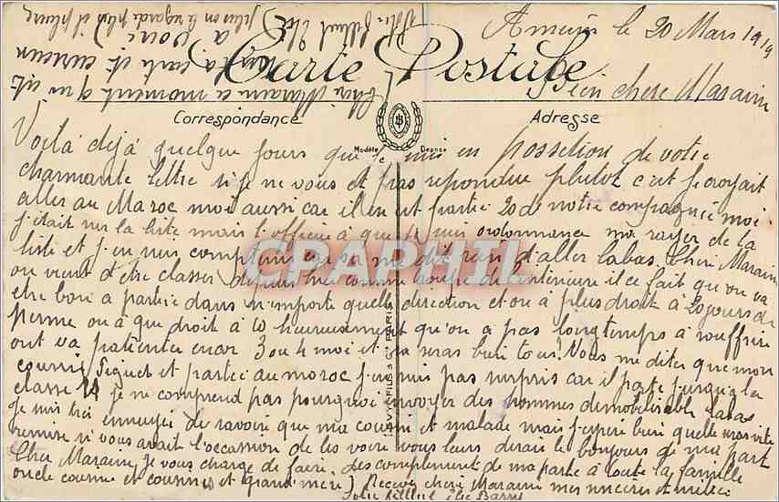 CPA Amiens La Cathedrale L'Ange pleureur  — Rückseite