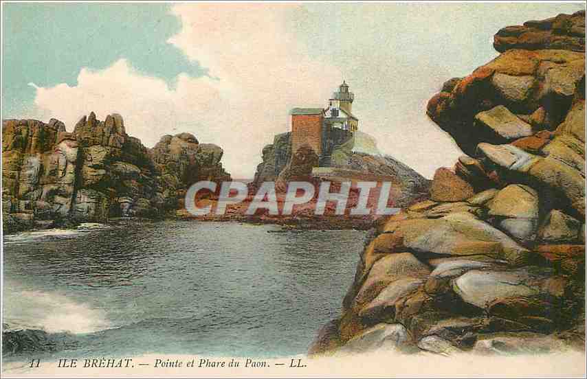 CPA Ile Brehat Pointe et Phare du Paon 
