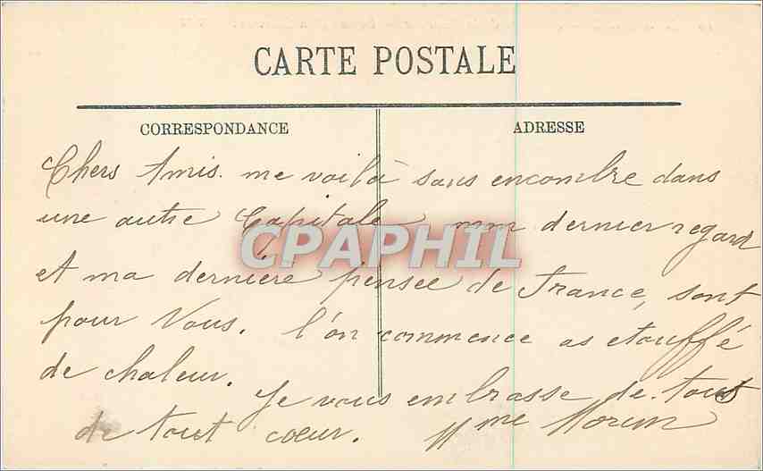 CPA Marseille Le Phare de la Desirade Depart d'un courrier Bateau — Rückseite