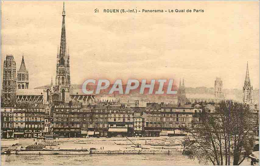 CPA Rouen S Inf Panorama Le Quai de Paris 