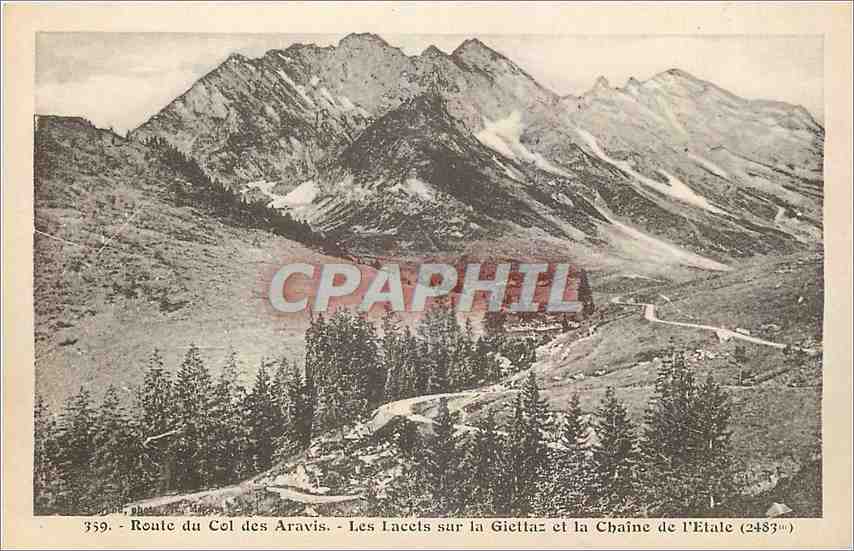 Route des Col des Aravis — Die Kurven auf der Giettaz und die Kette von l'Etale (2487m) — L. Morand, phot. edit. (Haute-Savoie)