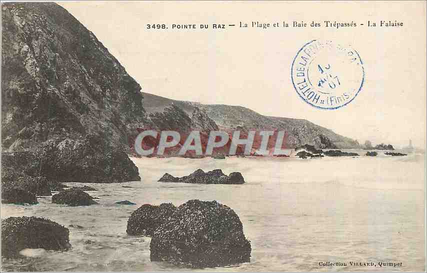 CPA Pointe du Raz La Plage et la Baie des Trepasses La Falaise 