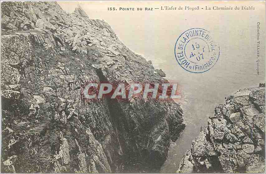 CPA Pointe du Raz L'Enfer de Plogofi La Cheminee du Diable 