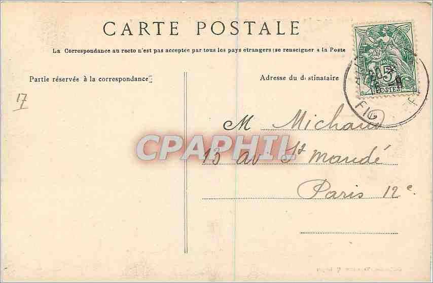 CPA La Pointe du Raz Le Moine vu de l'Extreme Pointe  — Rückseite