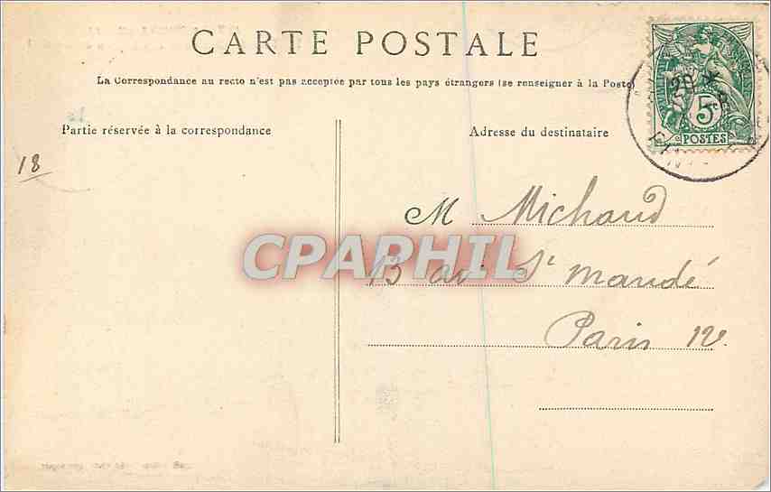 CPA La Pointe du Raz La Tete de Cochon et le Chapeau de General  — Rückseite