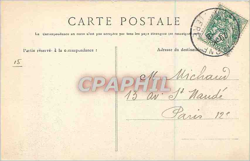 CPA La Pointe du Raz La Baie des Trepasses Le Menhir  — Rückseite