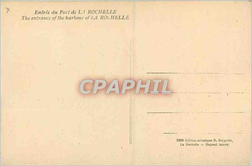 CPA Entree du Port de La Rochelle  — Verso