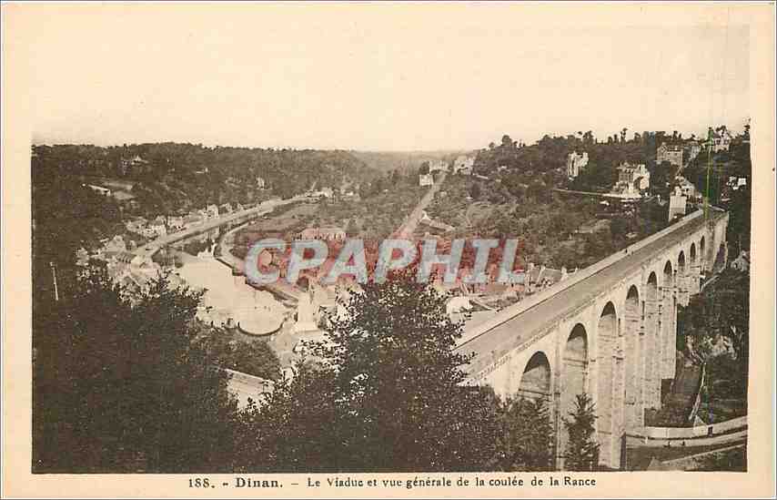 CPA Dinan Le Viaduc et vue generale de la coulee de la Rance 