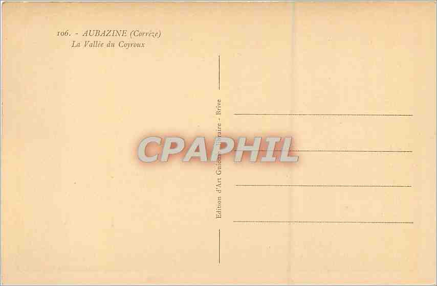 CPA Aubazine Correze La Vallee du Coyroux  — Rückseite
