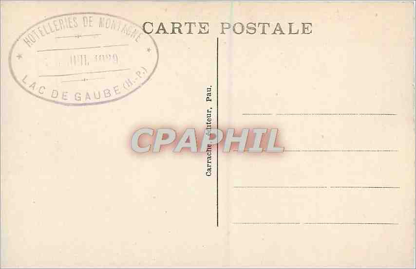 CPA Cauterets HP Le Lac de Gaube et le Vignemale  — Rückseite