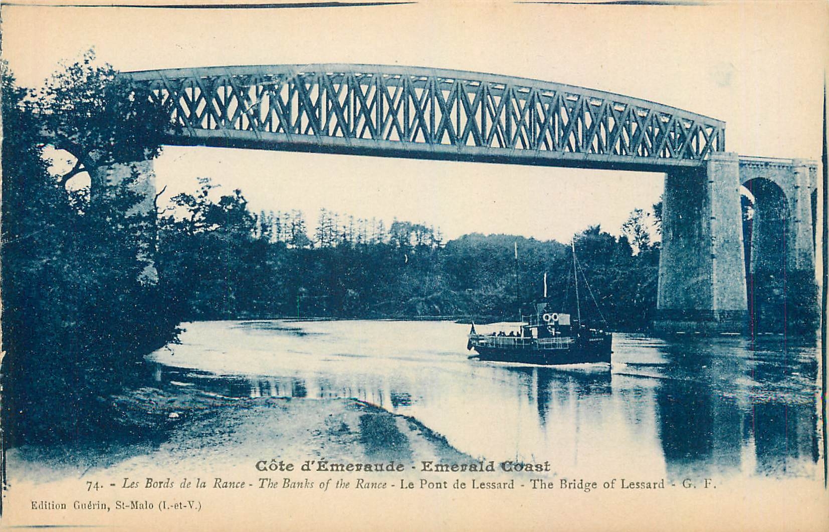 Les Bords de la Rance - Le Pont de Lessard - Côte d'Émeraude - G. F. - Édition Guérin, St-Malo (1.-et-V.)