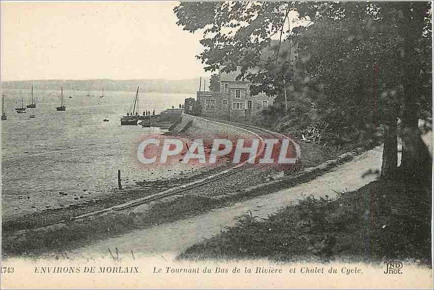 CPA Environs de Morlaix Le tournant du Bas de la Riviere et Chalet du Cycle 