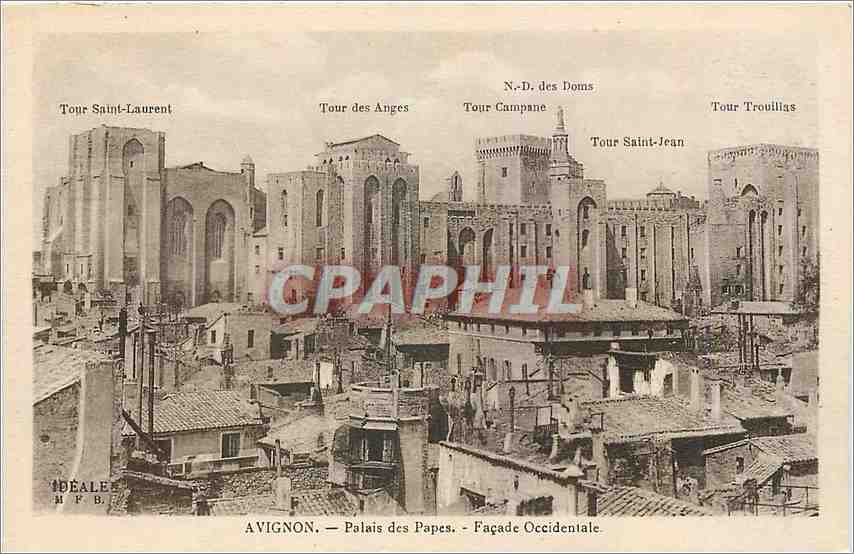 CPA Avignon Palais des Papes Facade Occidentale 