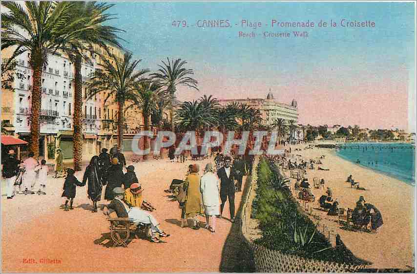 CPA Cannes Plage Promenade de la Croisette 