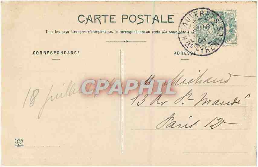 CPA Cauterets vue generale prise du Mamelon Vert  — Rückseite