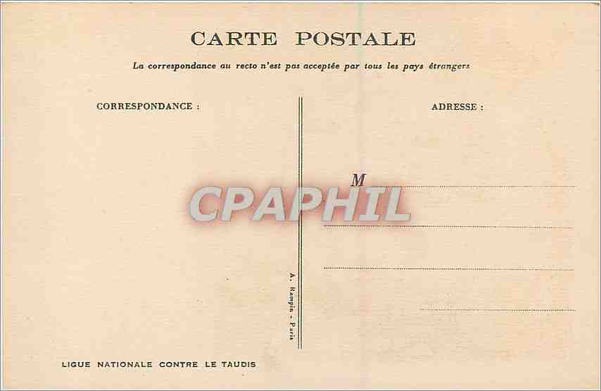 CPA Ligue Nationale Contre le Taudis Illustrateur Poulbot — Rückseite