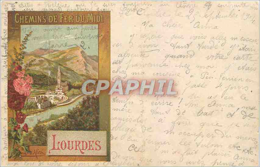 CPA Chemins de Fer du Midi Lourdes Train